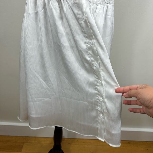 NWT Belinda white wide strap floral lace button up lined mini dress - Picture 5 of 8